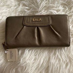 Coach Madison Pleated Leather Zip Around Wallet